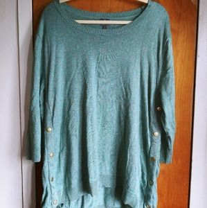Shimmer button sweater